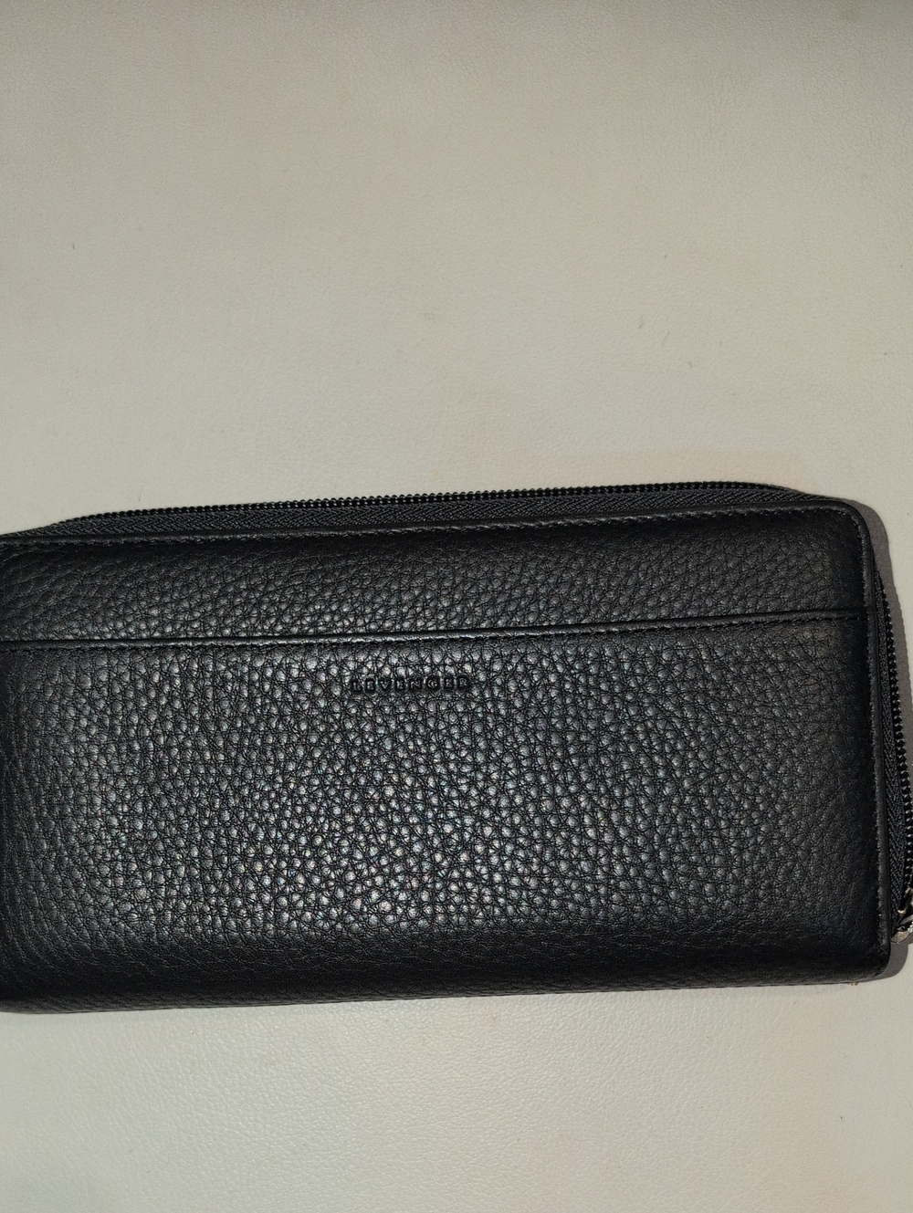 Black Leather Zip Wallet - Unbranded